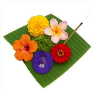 offering with incense at nusa dua beach grill | nusa dua bali